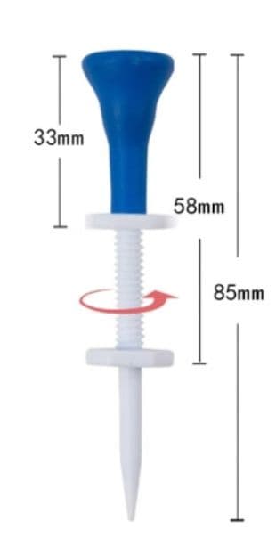 ゴルフ用品 高さ調整機能付き螺旋式ゴルフティー5本組